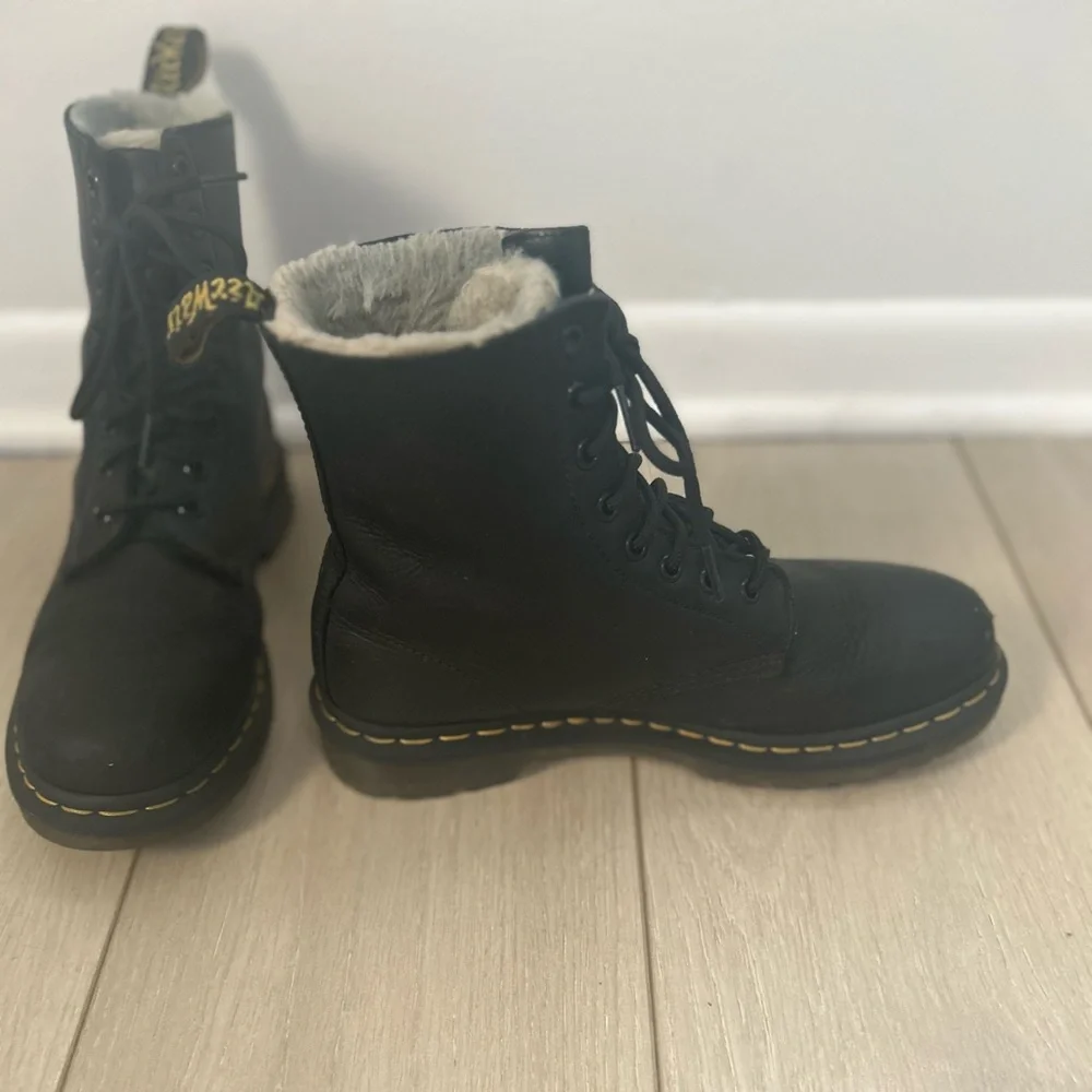 Dr. Martens 1460 Women's Faux Fur Lined Lace Up Boots - Picture 2 of 7